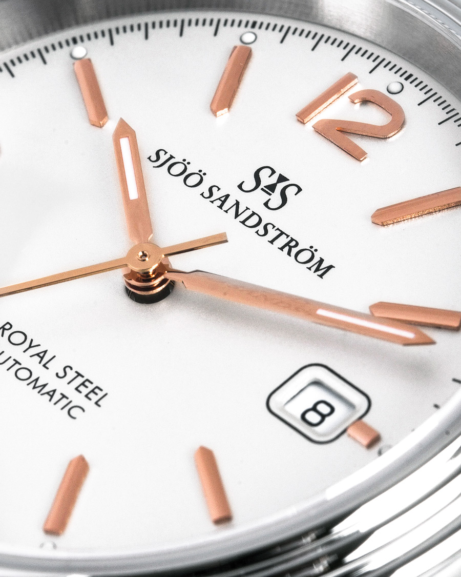 Herren | Sjöö Sandström Royal Steel Classic 41mm Ivory and Brown Alligator | Sjöö Sandström | Royal Steel Classic 41mm Ivory and Brown Alligator