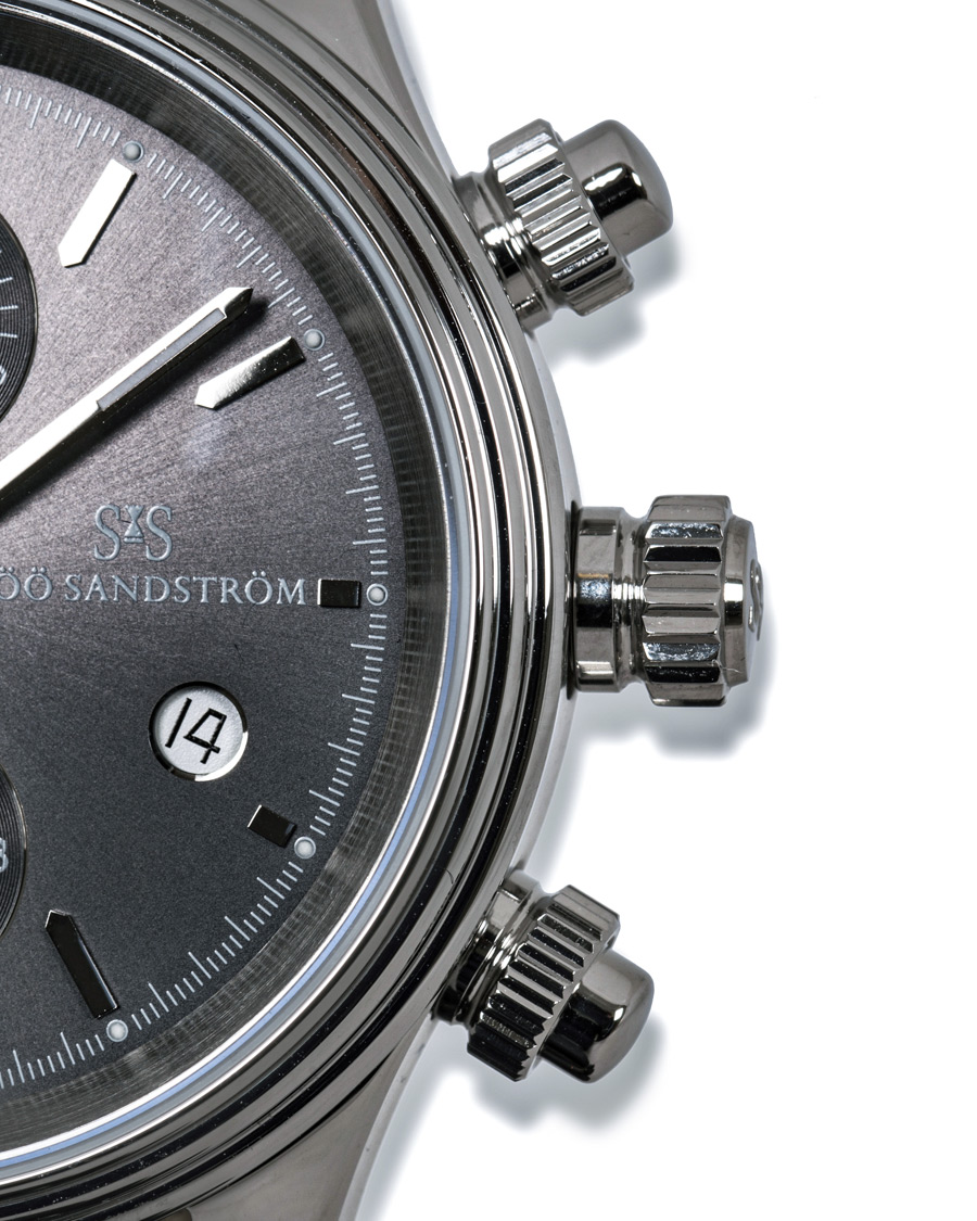 Herren | Sjöö Sandström Royal Steel Chronograph Grey and Grey Alligator 42 mm | Sjöö Sandström | Royal Steel Chronograph Grey and Grey Alligator 42 mm