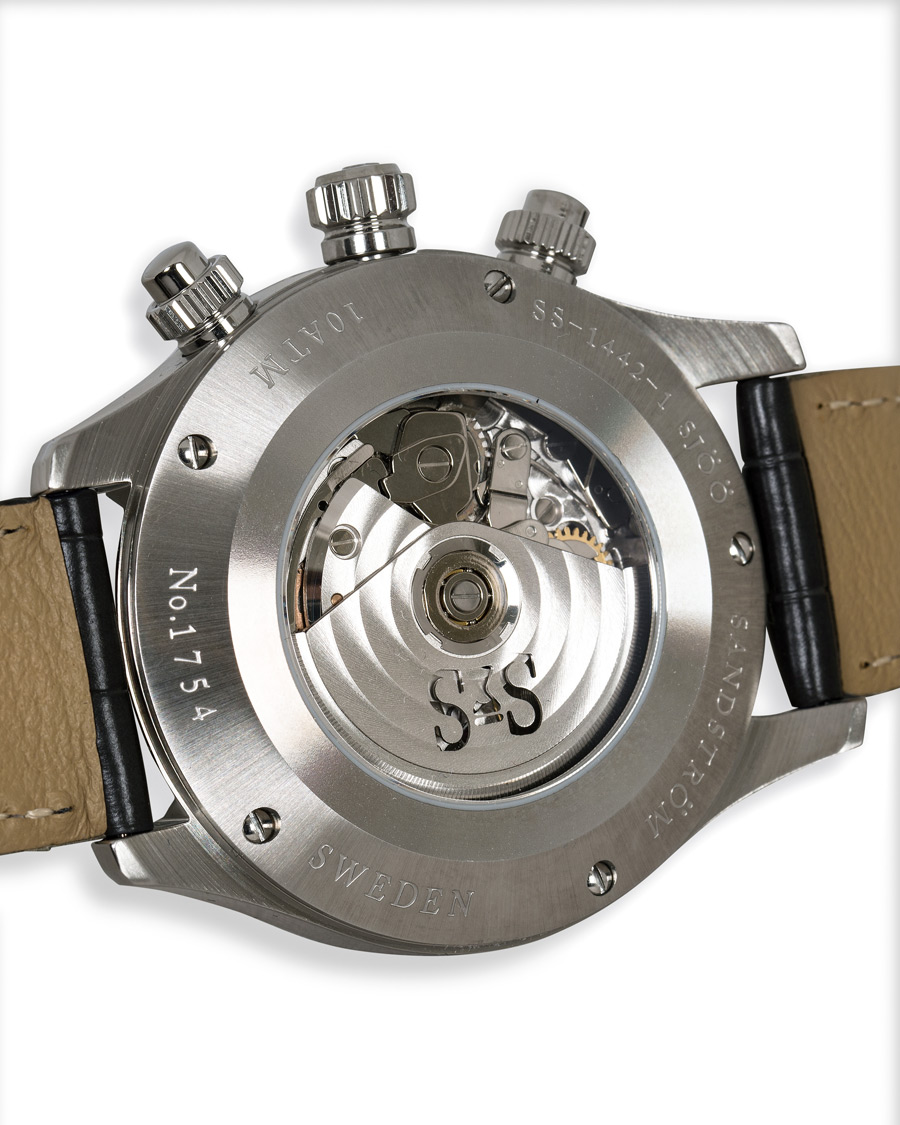 Herren | Sjöö Sandström Royal Steel Chronograph Grey and Grey Alligator 42 mm | Sjöö Sandström | Royal Steel Chronograph Grey and Grey Alligator 42 mm