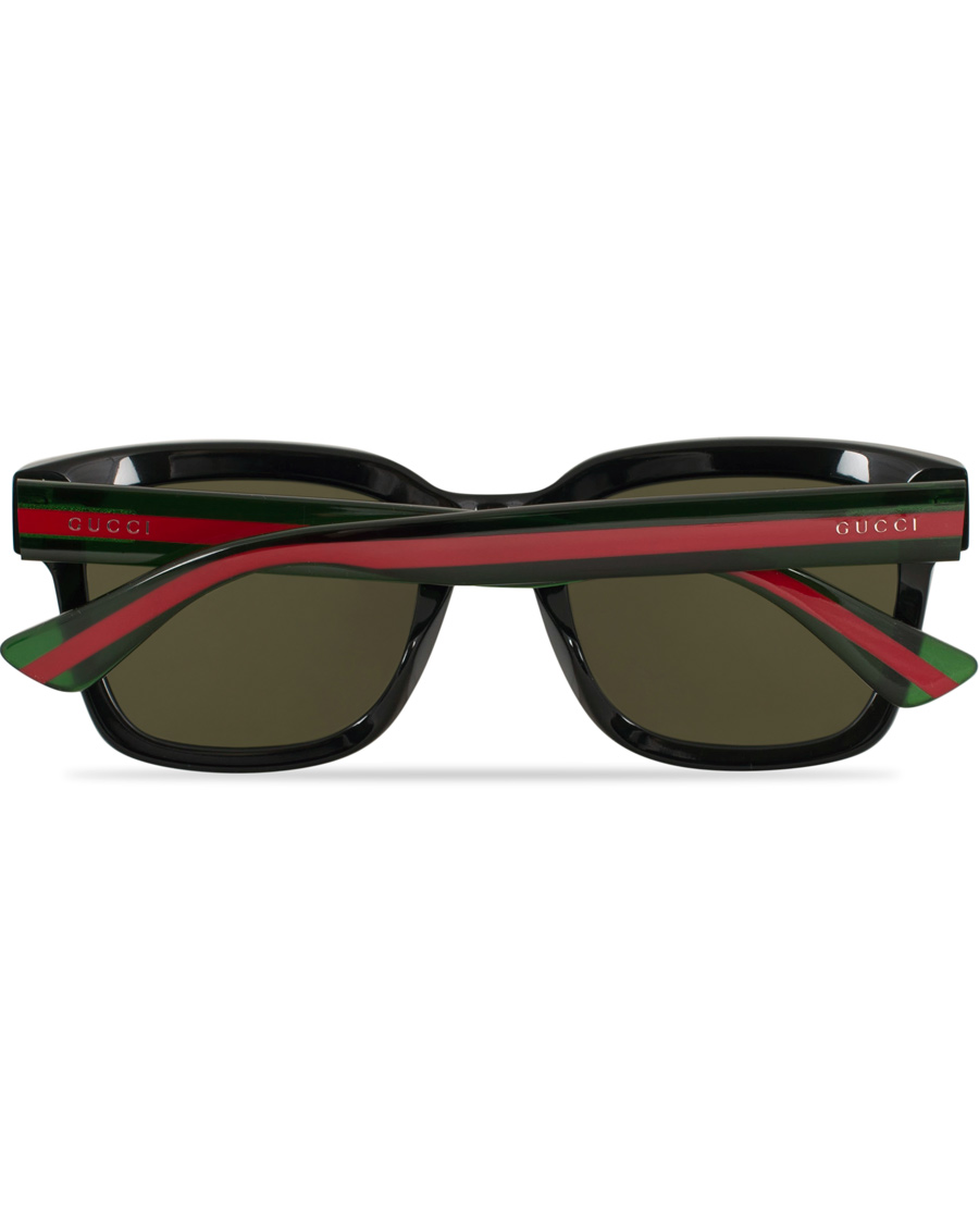 Herren | Gucci GG0001S Sunglasses Black/Green | Gucci | GG0001S Sunglasses Black/Green