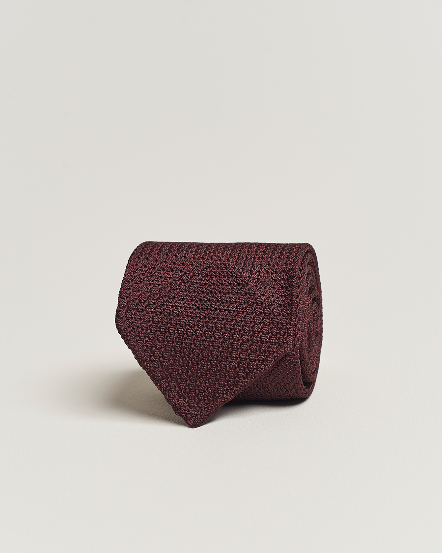 Herren | Drake's Silk Grenadine Handrolled 8 cm Tie Wine Red | Drake's | Silk Grenadine Handrolled 8 cm Tie Wine Red