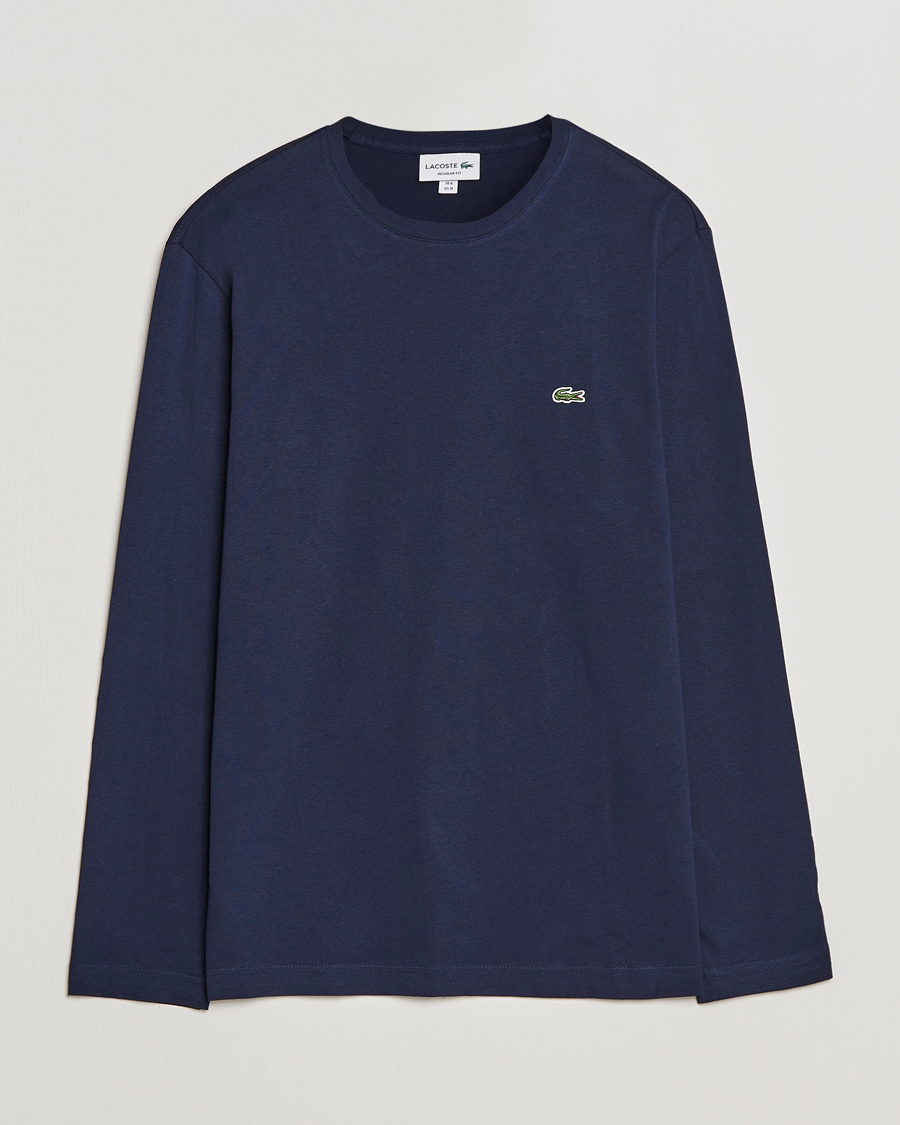 Herren | T-Shirts | Lacoste | Long Sleeve Crew Neck T-Shirt Navy