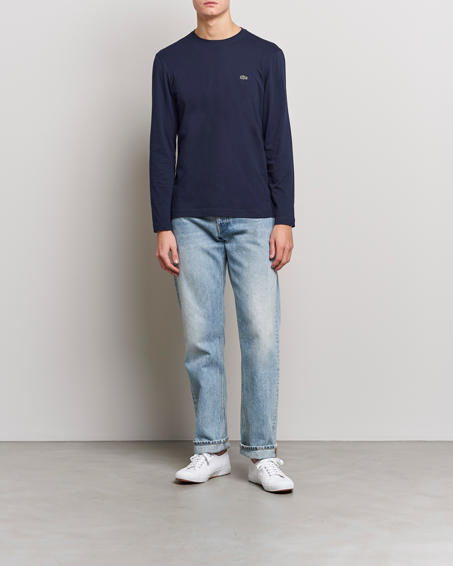 Herren | T-Shirts | Lacoste | Long Sleeve Crew Neck T-Shirt Navy