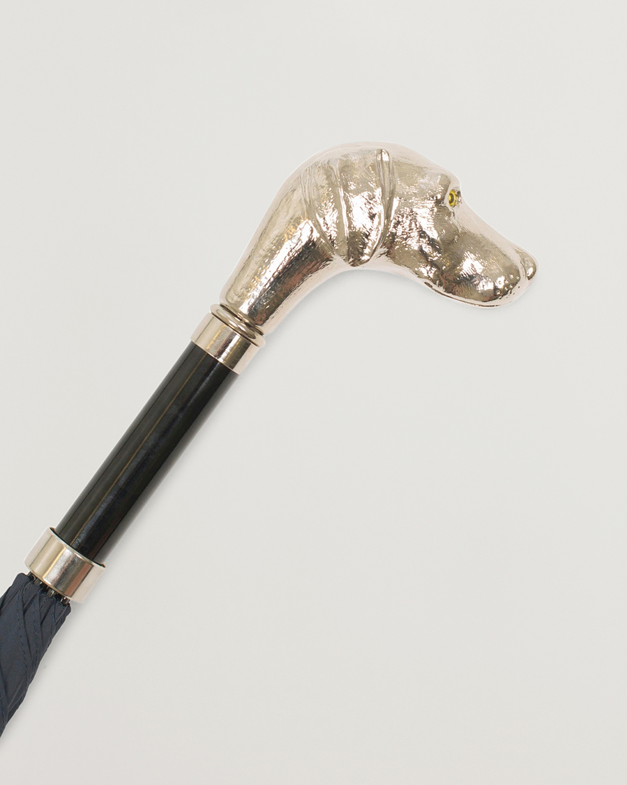 Herren | Fox Umbrellas Silver Dog Umbrella Navy | Fox Umbrellas | Silver Dog Umbrella Navy