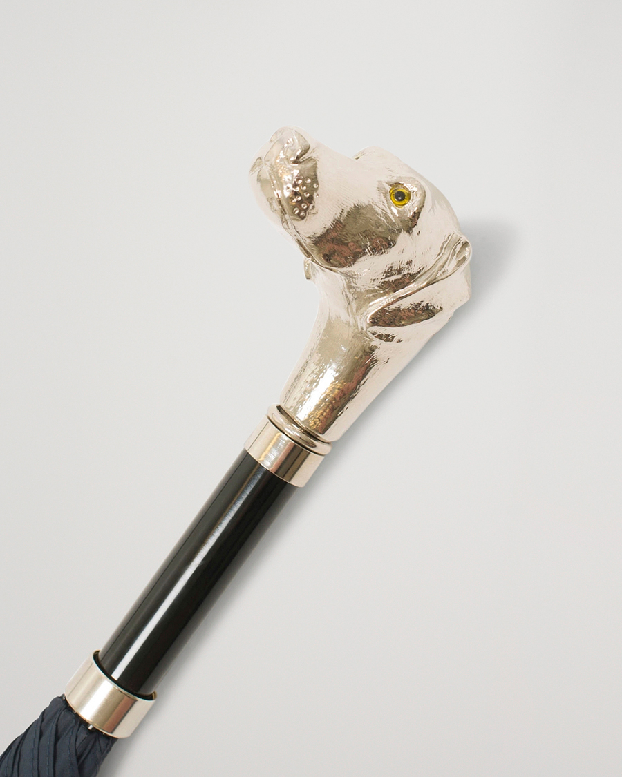 Herren | Fox Umbrellas Silver Dog Umbrella Navy | Fox Umbrellas | Silver Dog Umbrella Navy