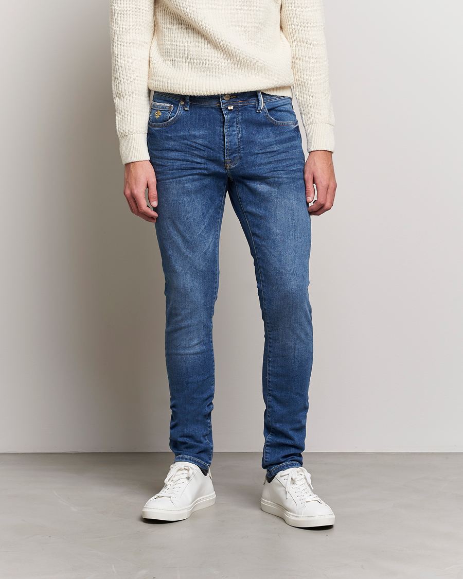 Herren | Jeans | Morris | Triumph Slim Fit Stretch Jeans Mid Blue