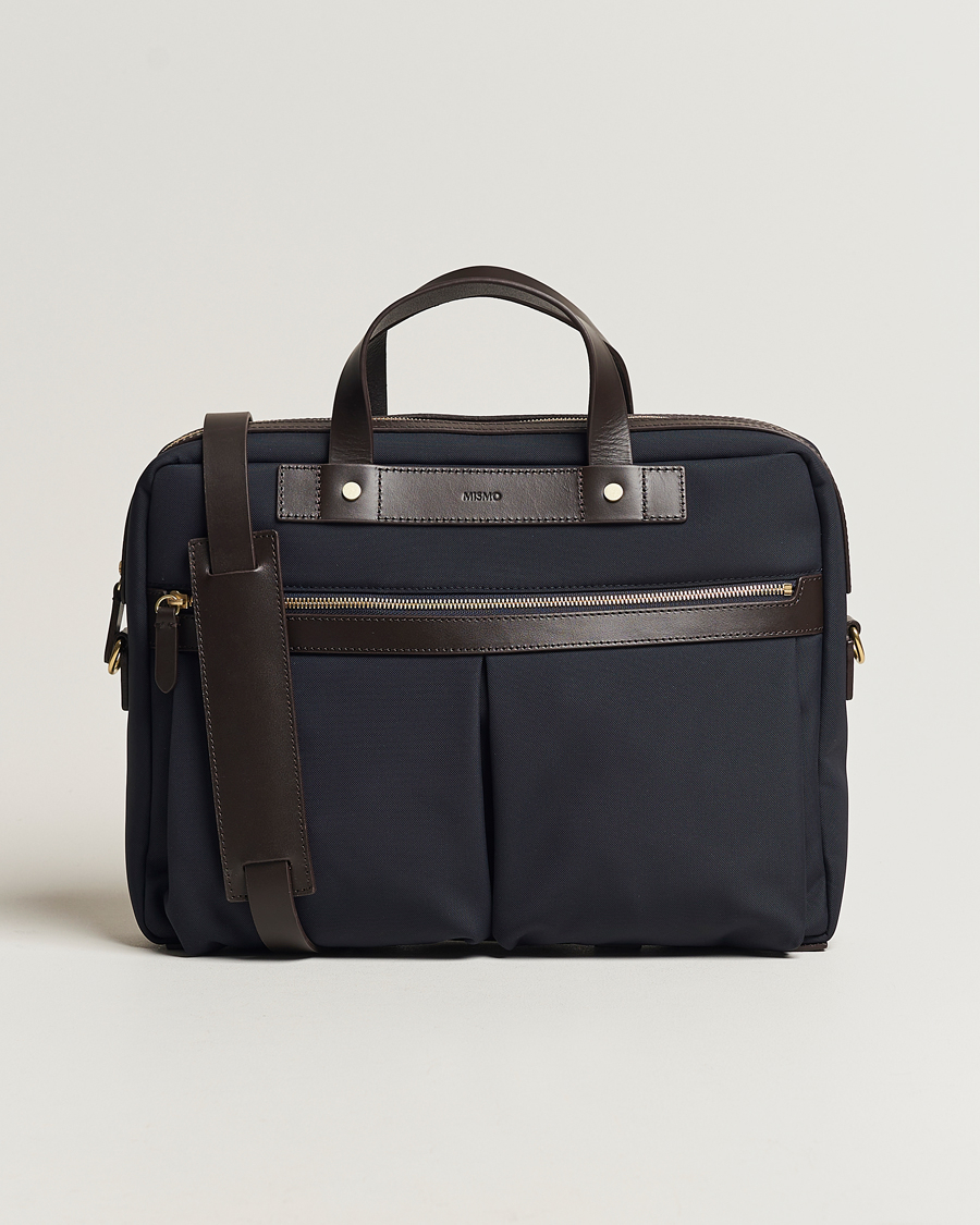 Herren | Taschen | Mismo | M/S Nylon Office Navy/Dark Brown