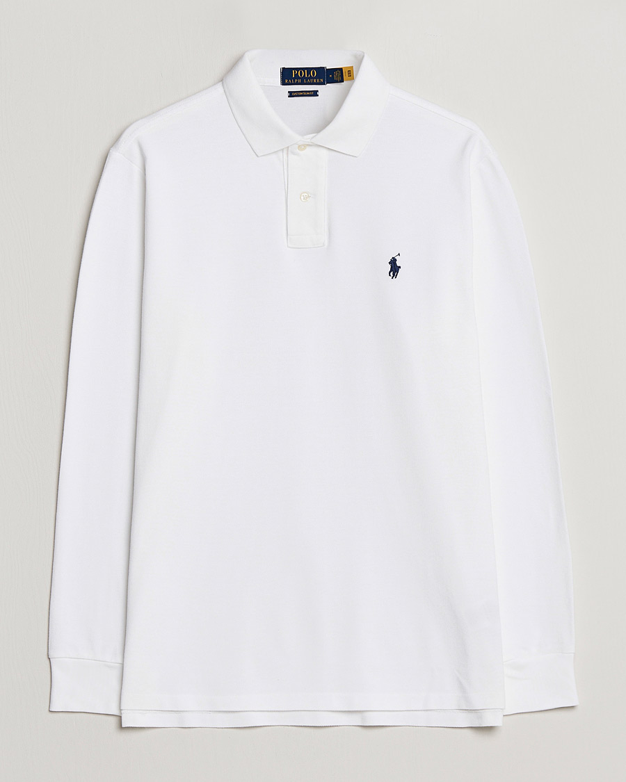Herren | Poloshirts | Polo Ralph Lauren | Custom Slim Fit Long Sleeve Polo White