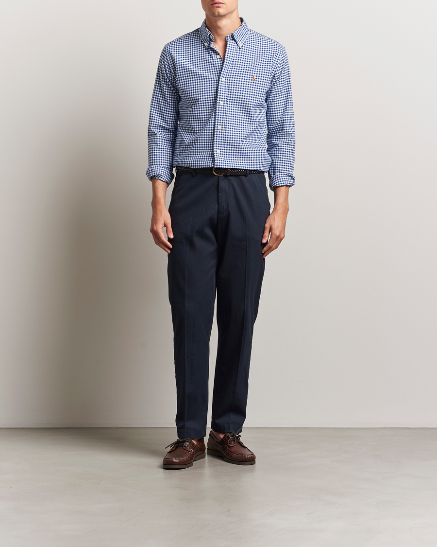 Herren | Hemden | Polo Ralph Lauren | Custom Fit Oxford Gingham Shirt Blue/White