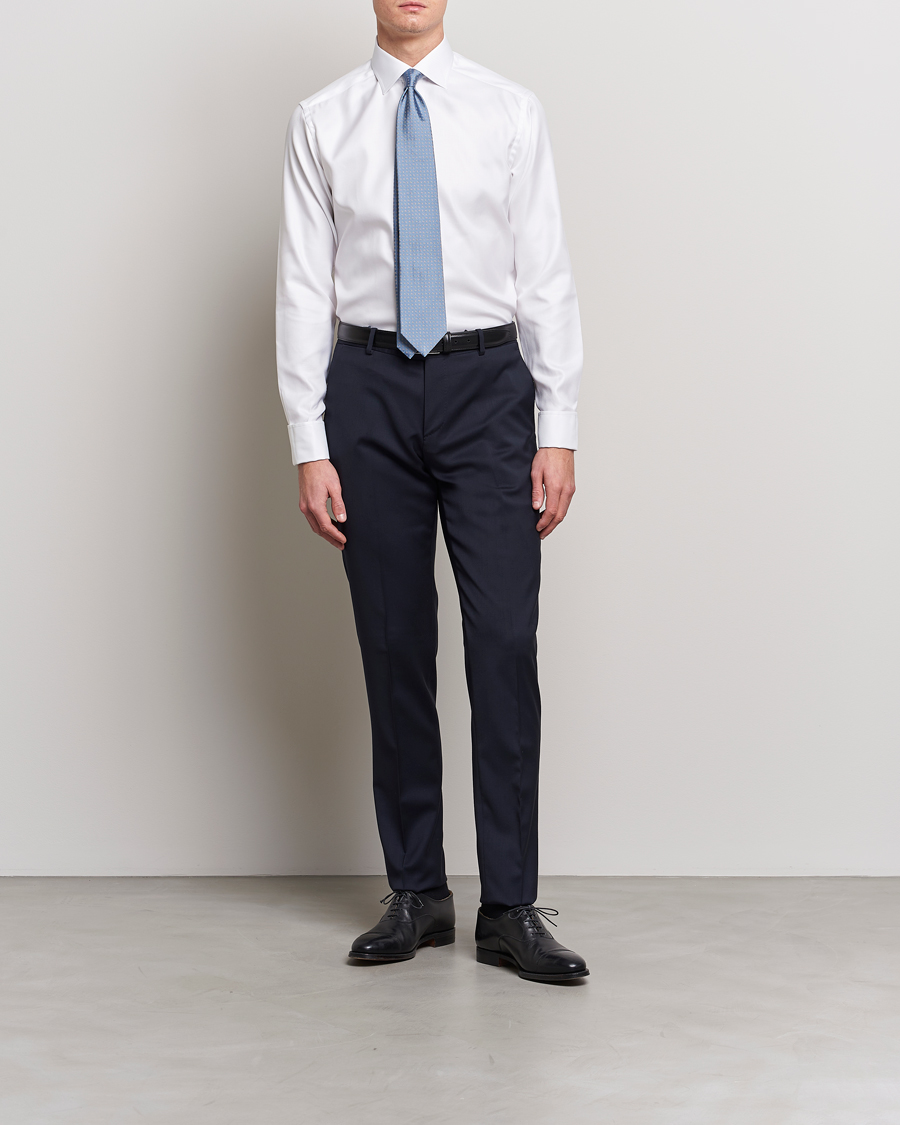 Herren | Kleidung | Eton | Slim Fit Twill Double Cuff Shirt White