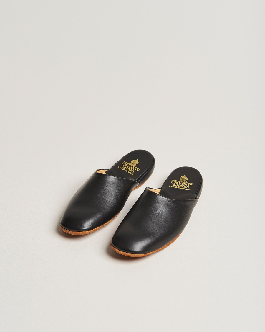 Herren | Sandalen & Pantoletten | Crockett & Jones | Mule Calf Home Slipper Black