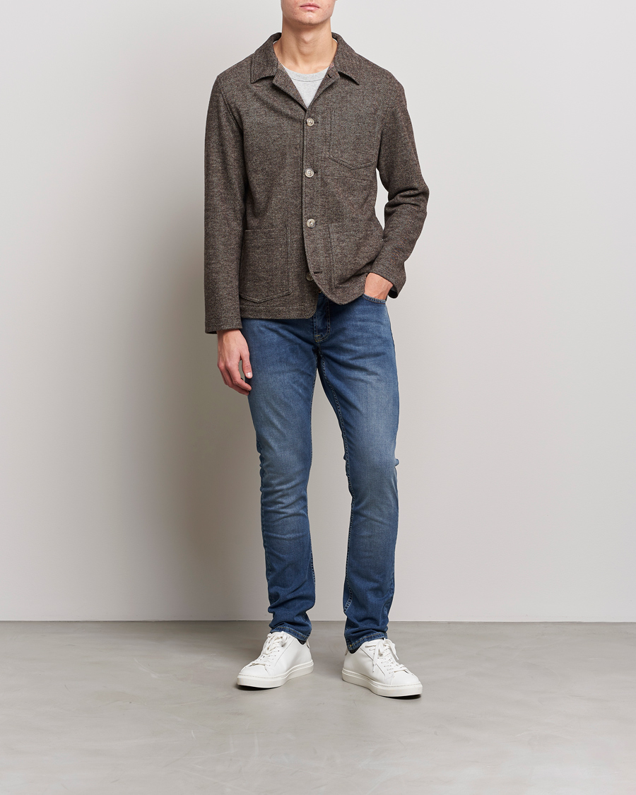 Herren | Jeans | Morris | Steve Satin Stretch Jeans Semi Dark Wash
