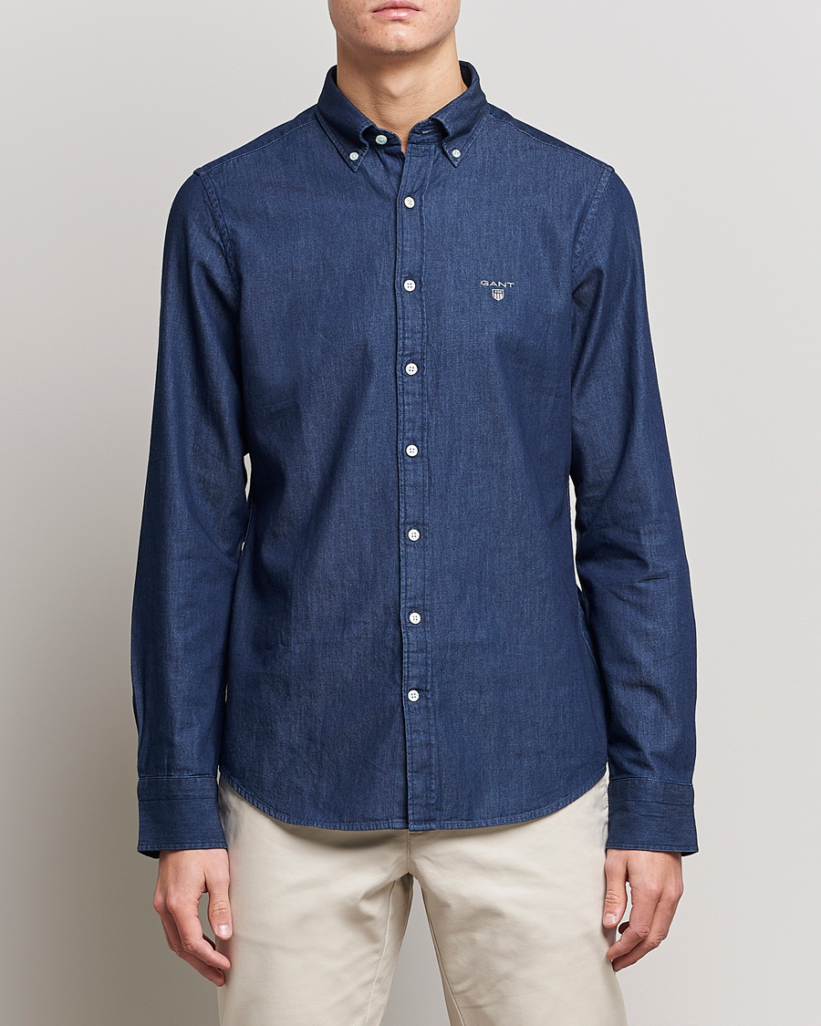 Herren | Hemden | GANT | Slim Fit Denim Shirt Dark Indigo