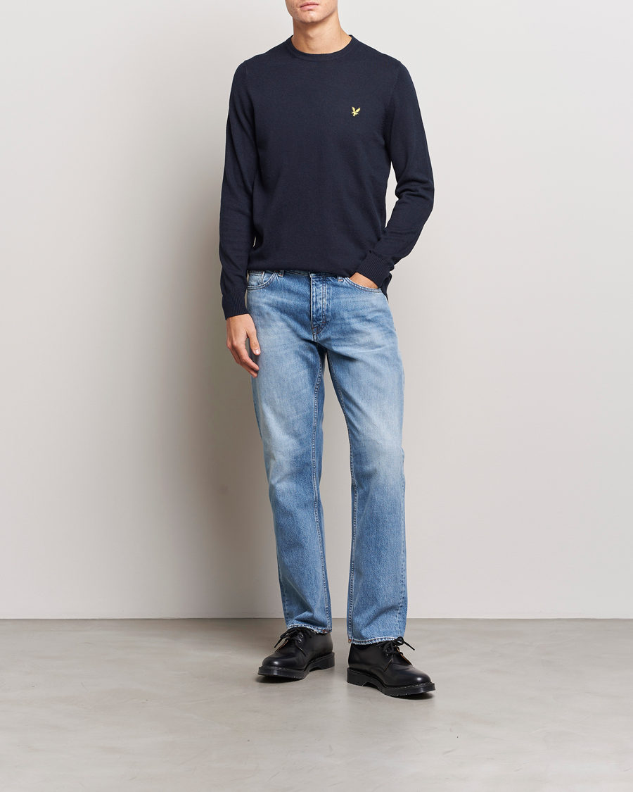 Herren | Pullover | Lyle & Scott | Cotton/Merino Crew Neck Jumper Dark Navy
