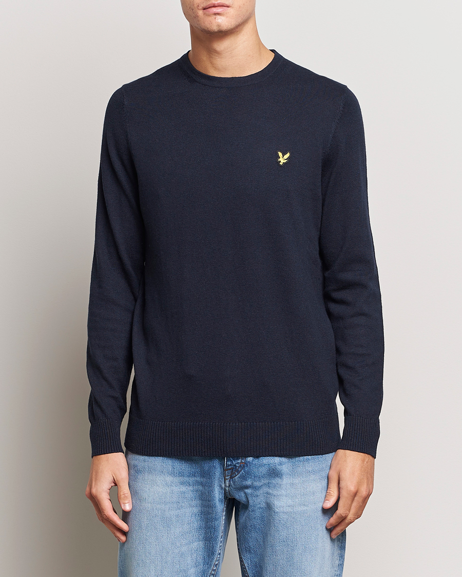 Herren | Pullover | Lyle & Scott | Cotton/Merino Crew Neck Jumper Dark Navy