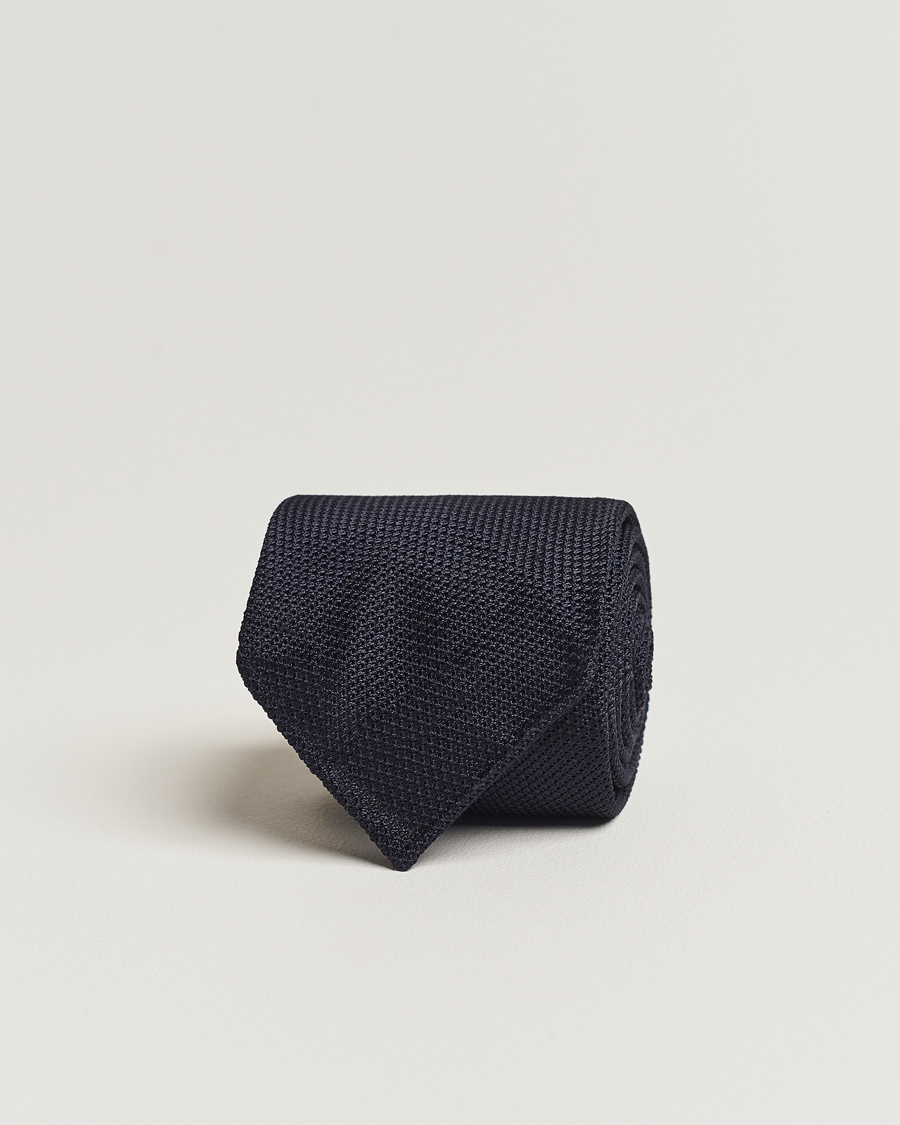 Herren | Drake's Silk Fine Grenadine Handrolled 8 cm Tie Navy | Drake's | Silk Fine Grenadine Handrolled 8 cm Tie Navy