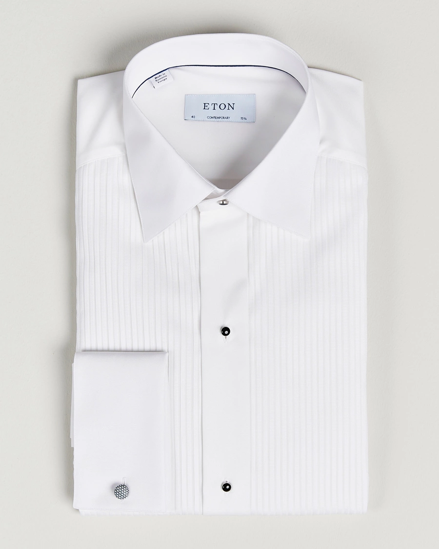 Herren | Hemden | Eton | Custom Fit Tuxedo Shirt Black Ribbon White