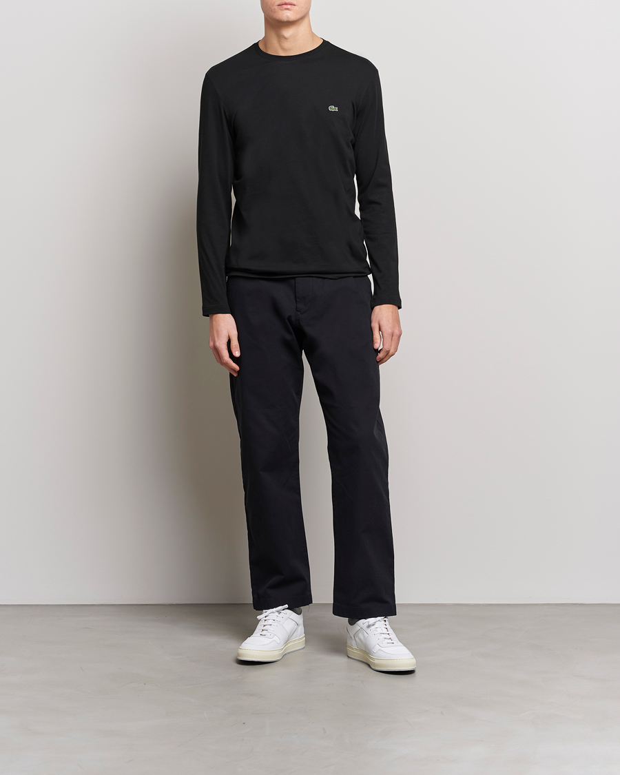 Herren | T-Shirts | Lacoste | Long Sleeve Crew Neck T-Shirt Black