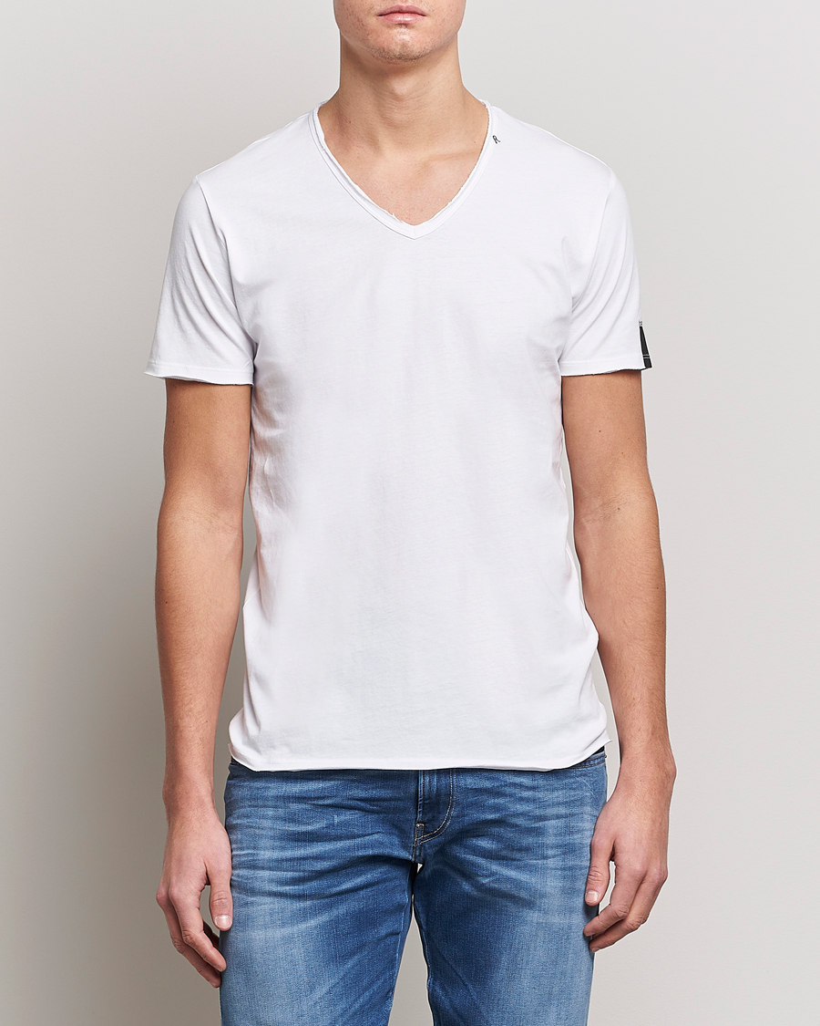 Herren | Weiße T-Shirts | Replay | V-Neck Tee White