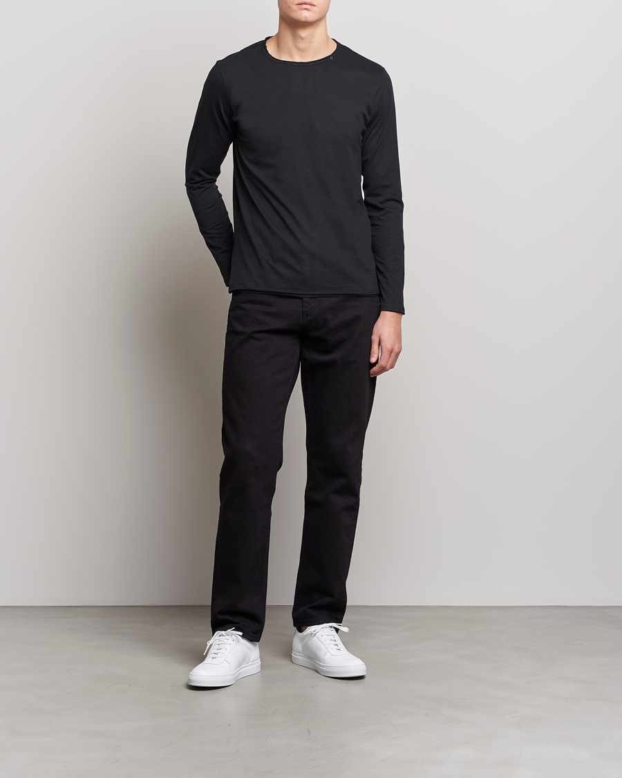 Herren | T-Shirts | Replay | Crew Neck Long Sleeve Tee Black