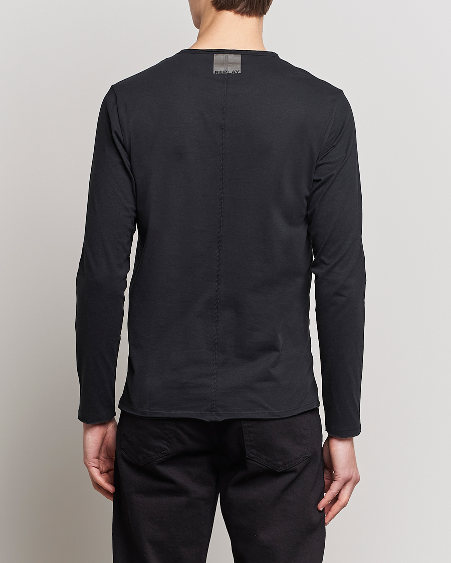 Herren | T-Shirts | Replay | Crew Neck Long Sleeve Tee Black