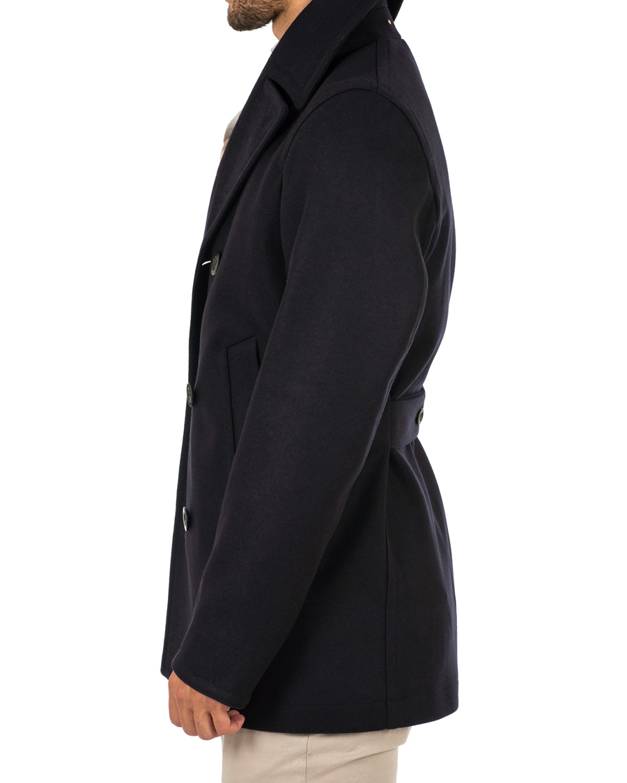 Herren | Jacken | Private White V.C. | Wool Melton Peacoat Midnight