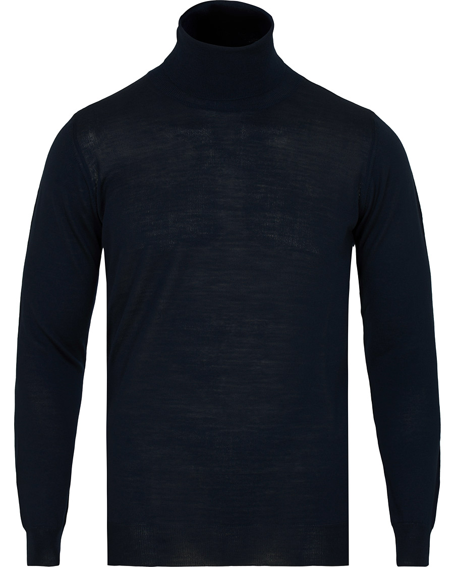 Herren | Pullover | Oscar Jacobson | Cole Extra Fine Merino Rollneck Navy