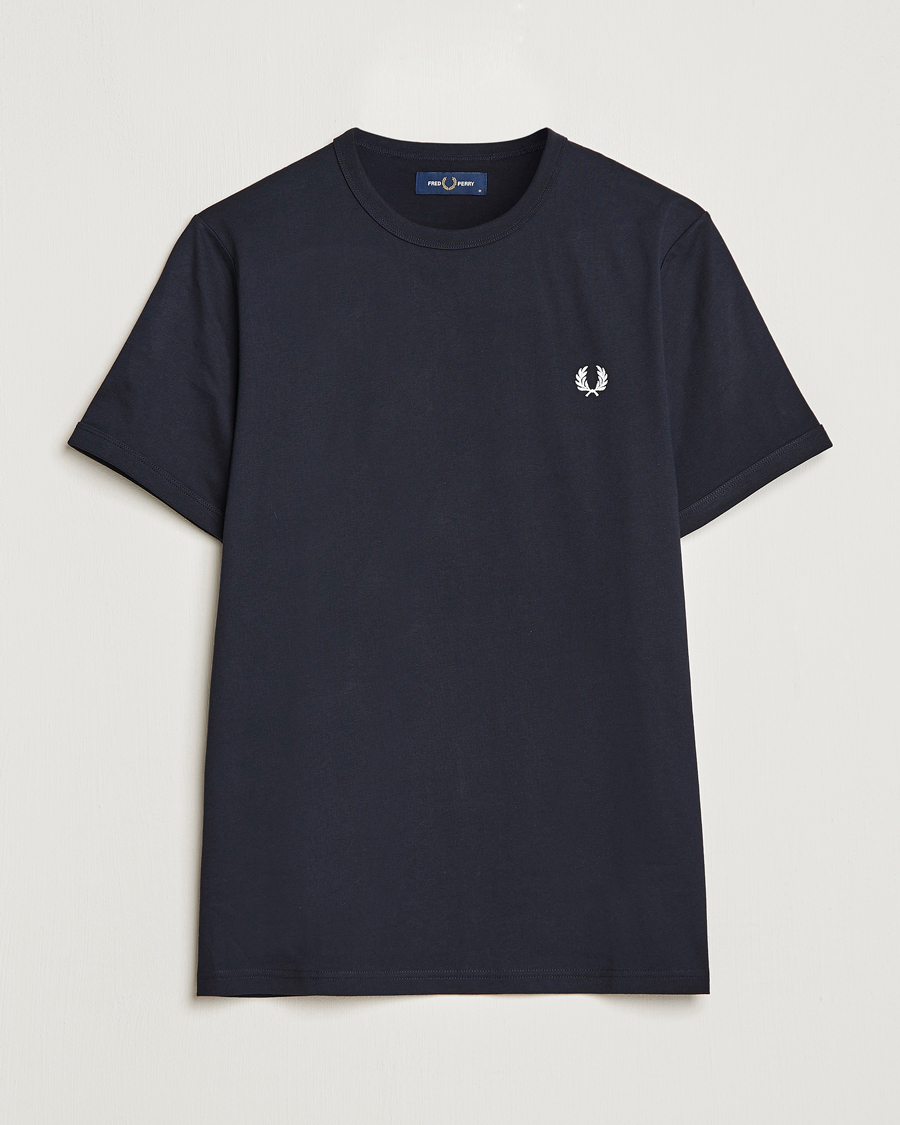 Herren | T-Shirts | Fred Perry | Ringer Crew Neck Tee Navy