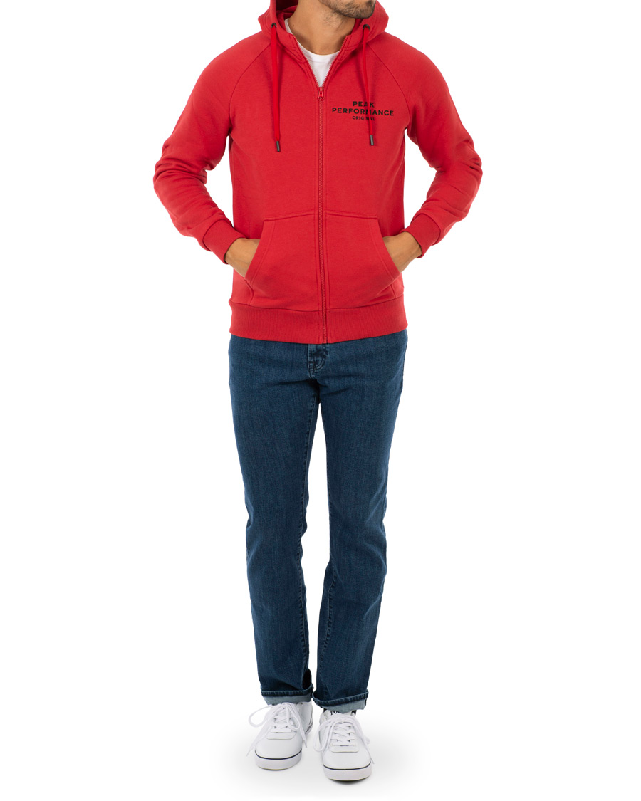 Herren | Pullover | Peak Performance | Logo Zip Hoodie Red
