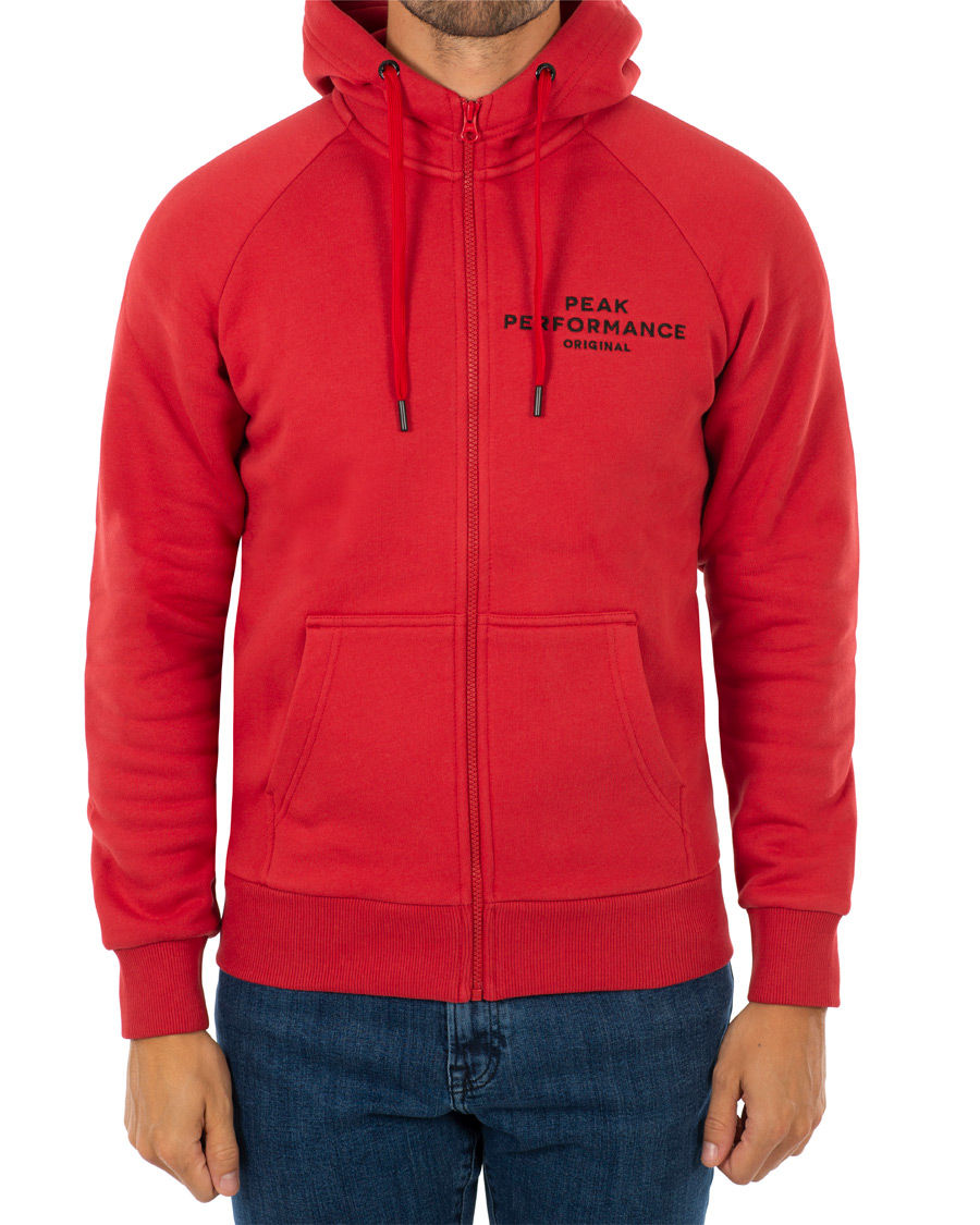 Herren | Pullover | Peak Performance | Logo Zip Hoodie Red