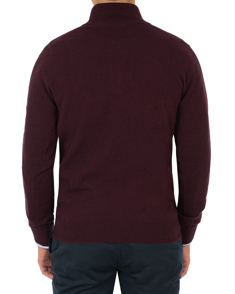 Herren | Pullover | Gant | Superfine Lambswool Half Zip Dark Burgundy Melange