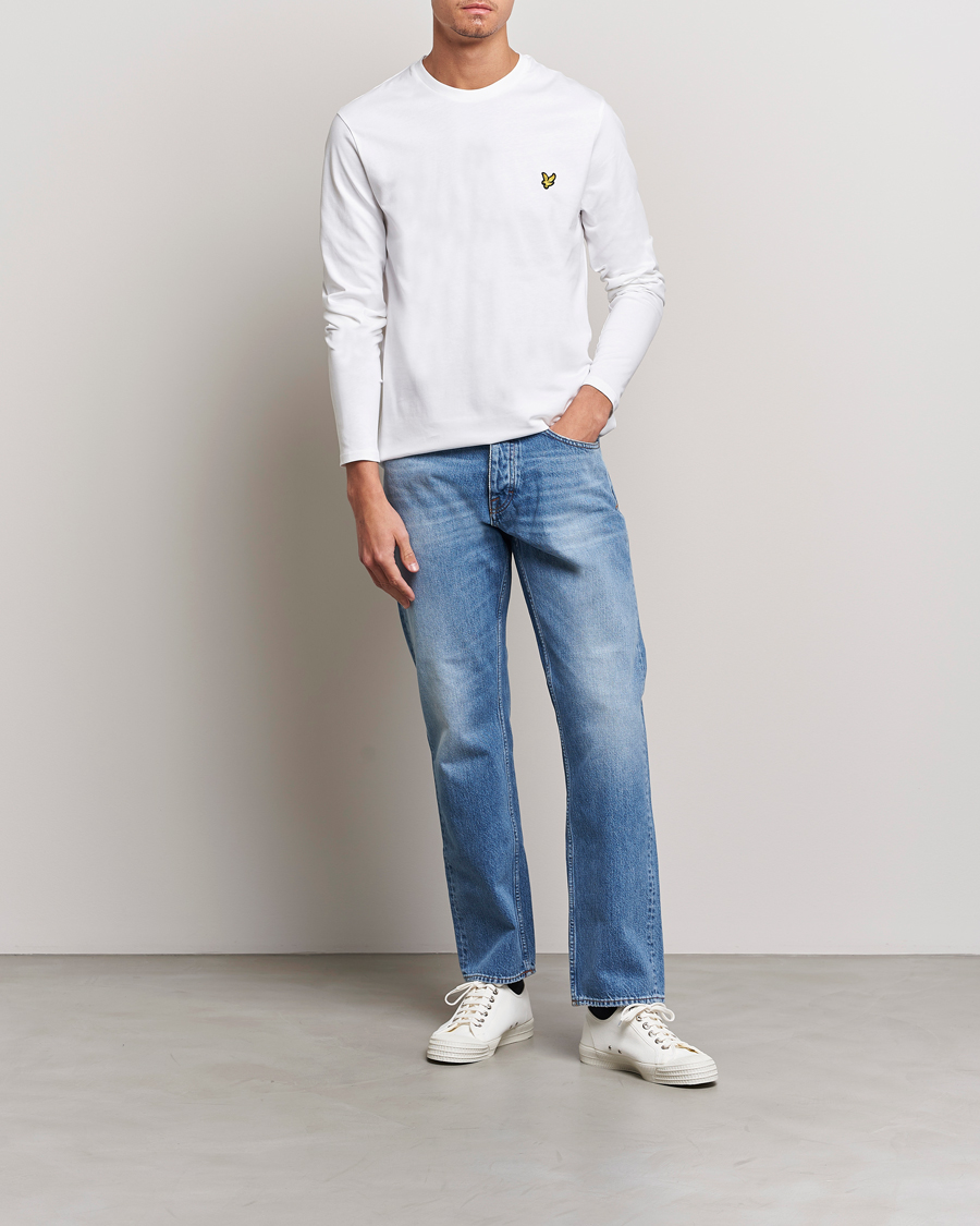 Herren | T-Shirts | Lyle & Scott | Plain Long Sleeve Cotton T-Shirt White