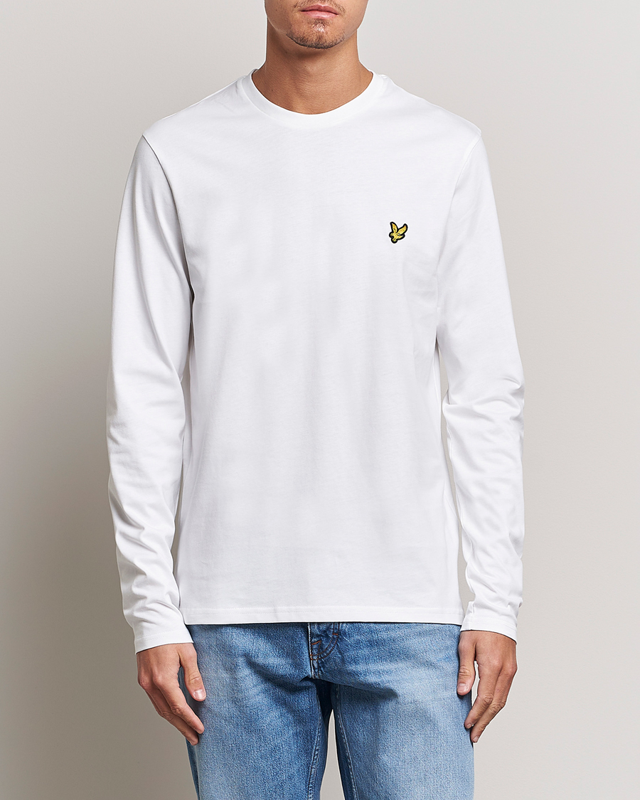 Herren | Langarm T-Shirt | Lyle & Scott | Plain Long Sleeve Cotton T-Shirt White
