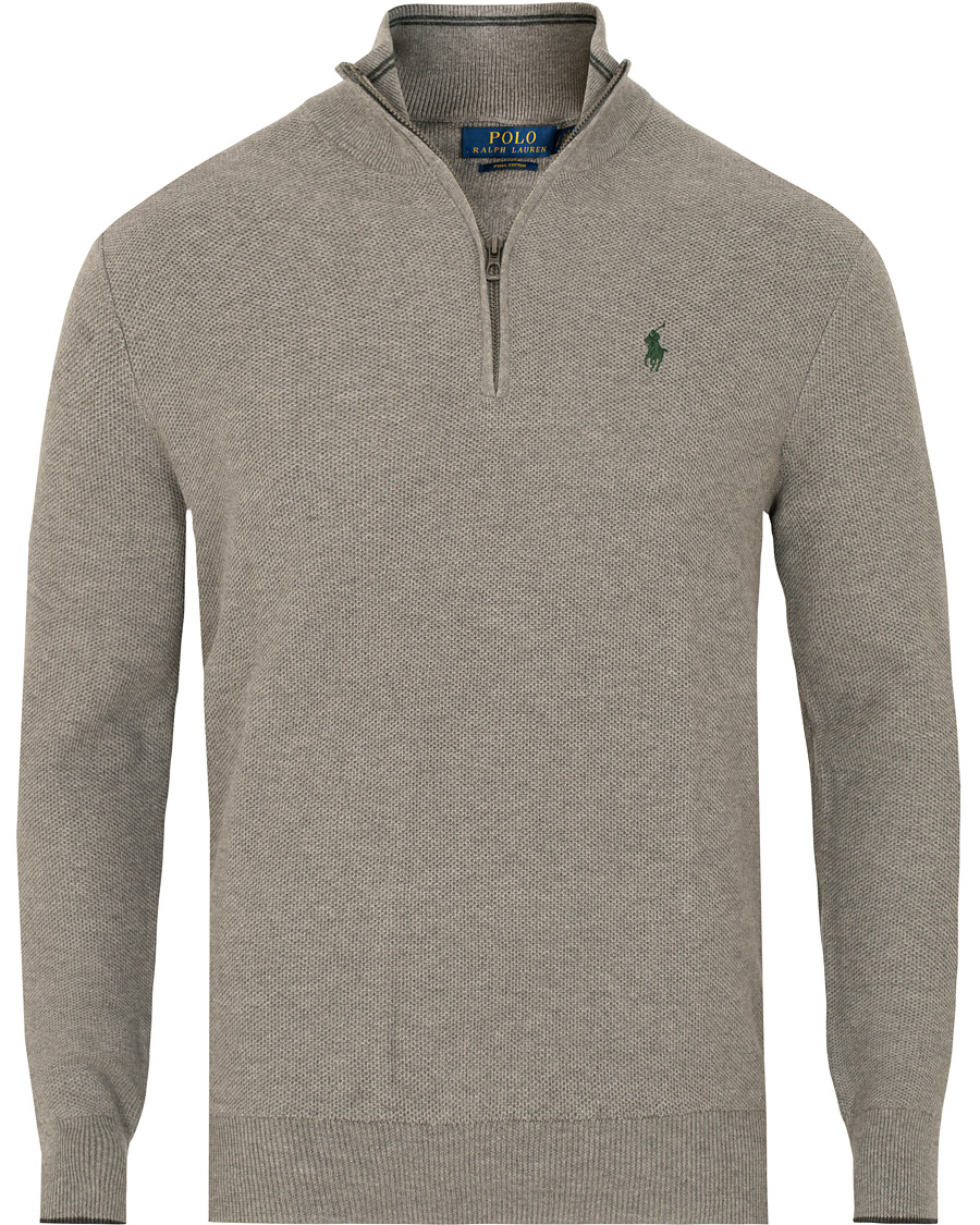 Herren | Pullover | Polo Ralph Lauren | Texture Half Zip Fawn Grey Heather