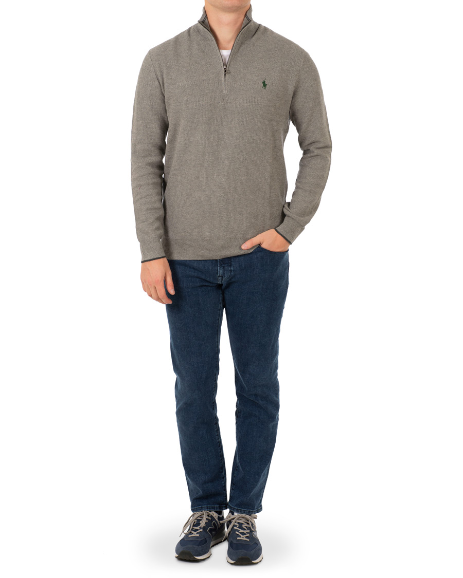 Herren | Pullover | Polo Ralph Lauren | Texture Half Zip Fawn Grey Heather