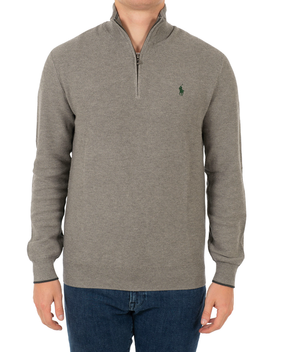 Herren | Pullover | Polo Ralph Lauren | Texture Half Zip Fawn Grey Heather