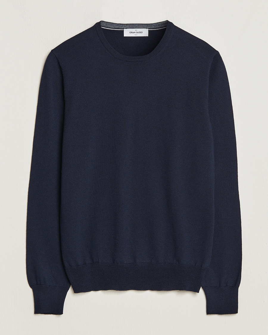 Herren | Pullover | Gran Sasso | Merino Fashion Fit Crew Neck Pullover Navy
