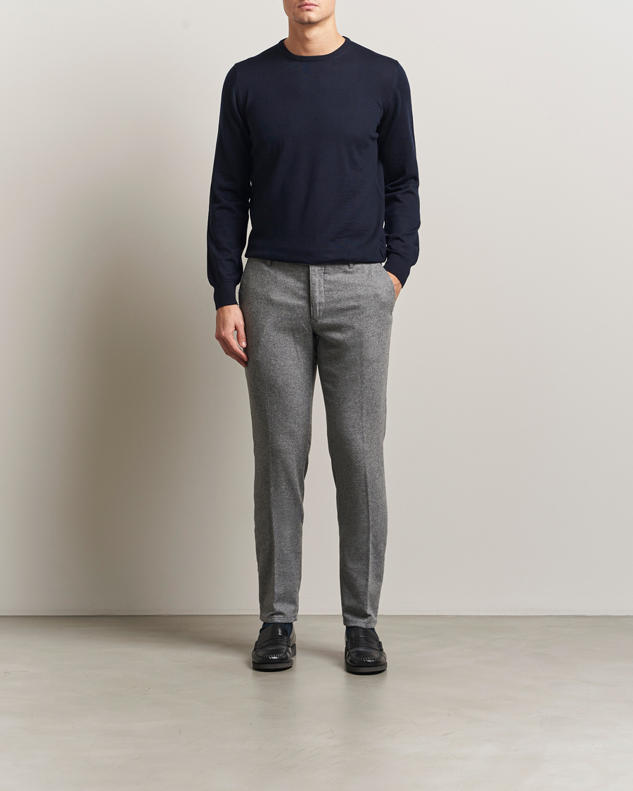 Herren | Pullover | Gran Sasso | Merino Fashion Fit Crew Neck Pullover Navy