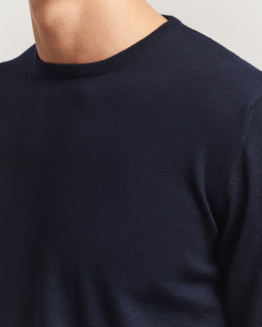 Herren | Pullover | Gran Sasso | Merino Fashion Fit Crew Neck Pullover Navy