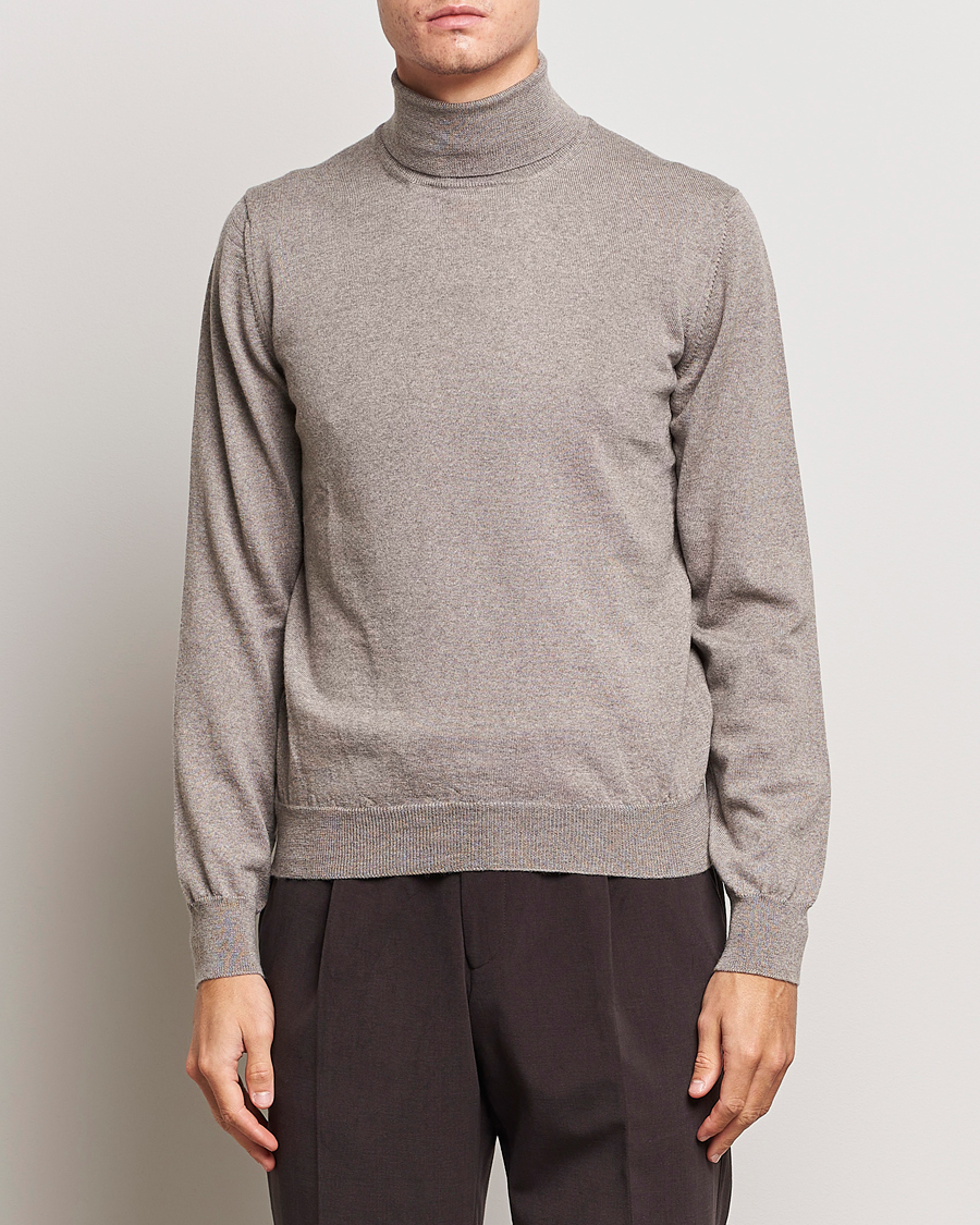 Herren | Pullover | Gran Sasso | Merino Fashion Fit Rollneck Beige