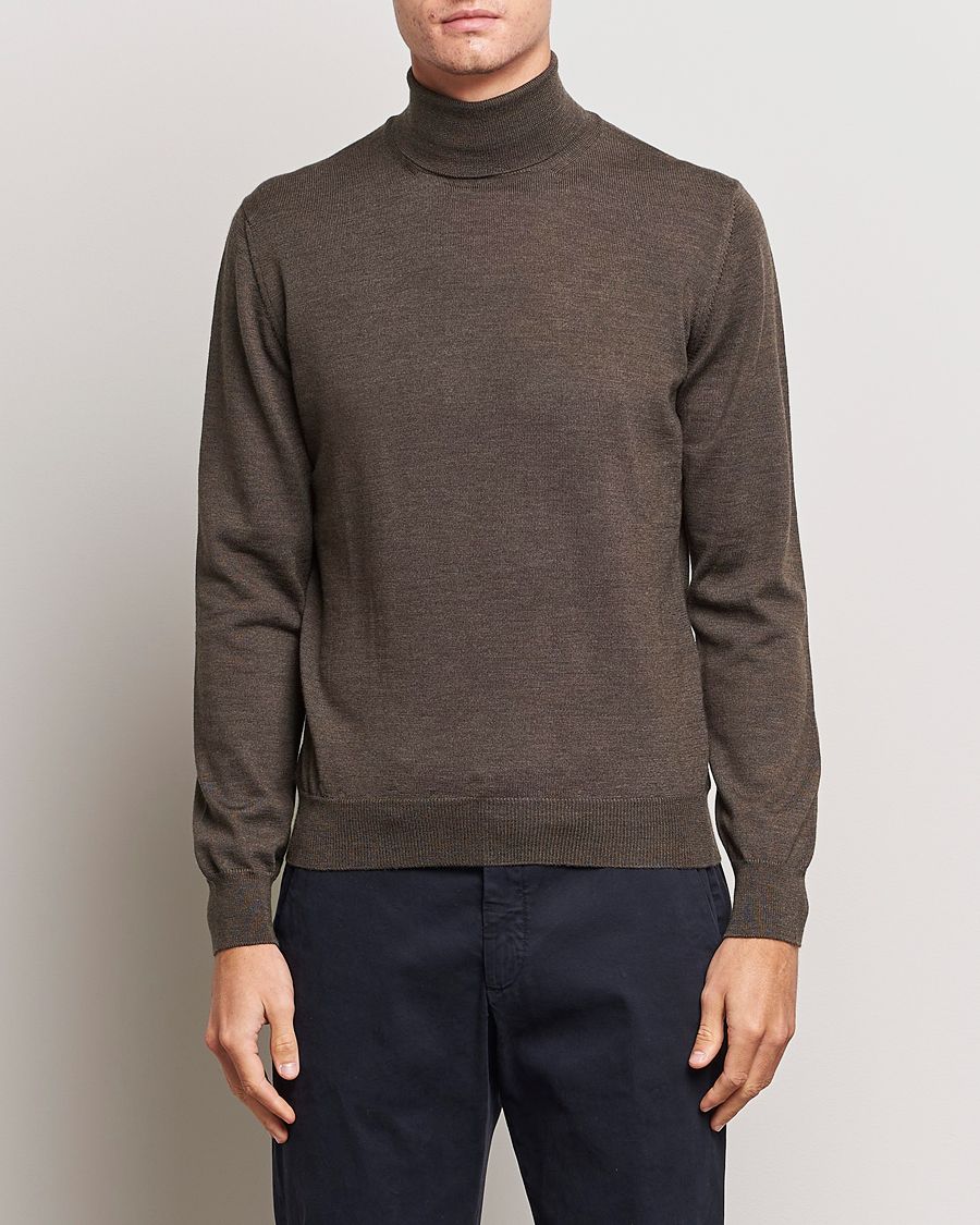 Herren | Pullover | Gran Sasso | Merino Fashion Fit Rollneck Brown