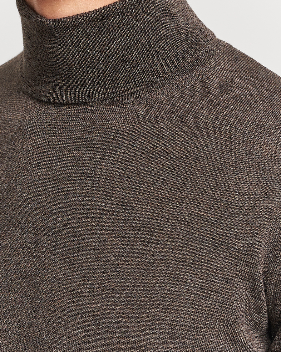 Herren | Pullover | Gran Sasso | Merino Fashion Fit Rollneck Brown