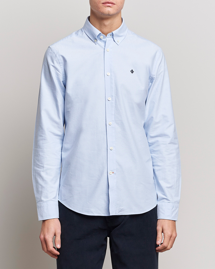 Herren | Oxfordhemden | Morris | Oxford Button Down Cotton Shirt Light Blue