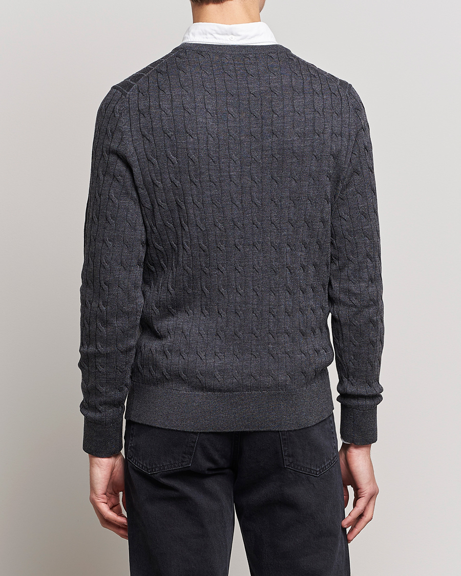 Herren | Pullover | Morris | Merino Cable O-Neck Grey