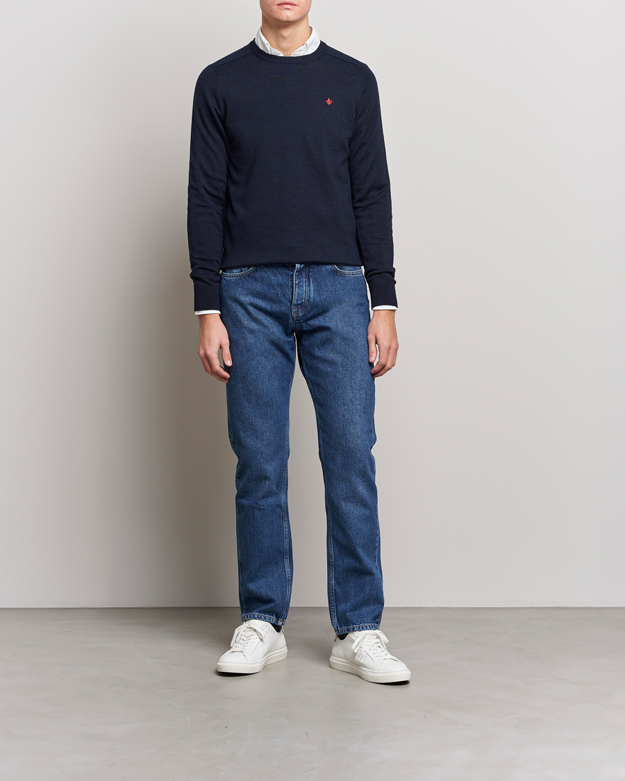 Herren | Pullover | Morris | Merino O-neck Navy