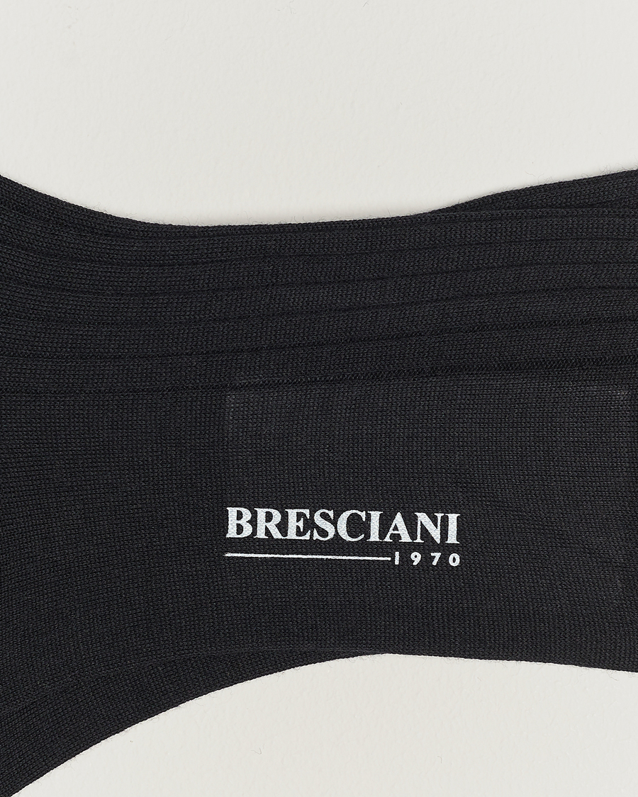 Herren | Bresciani | Bresciani | Wool/Nylon Ribbed Short Socks Black