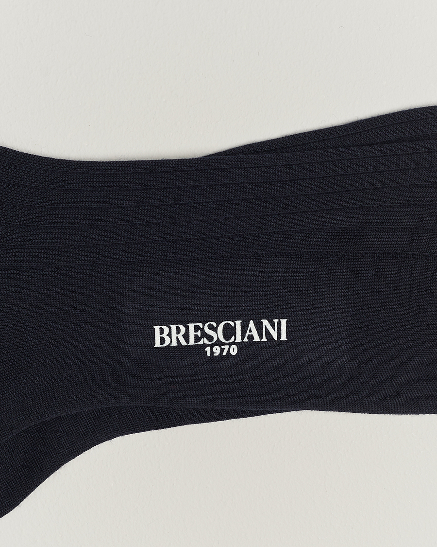 Herren | Kleidung | Bresciani | Wool/Nylon Ribbed Short Socks Navy