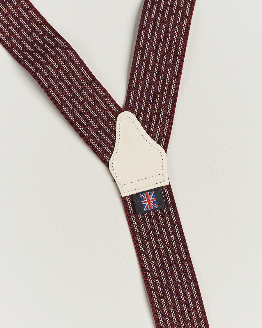 Herren | Albert Thurston Elastic Dot Braces 35mm Wine | Albert Thurston | Elastic Dot Braces 35mm Wine