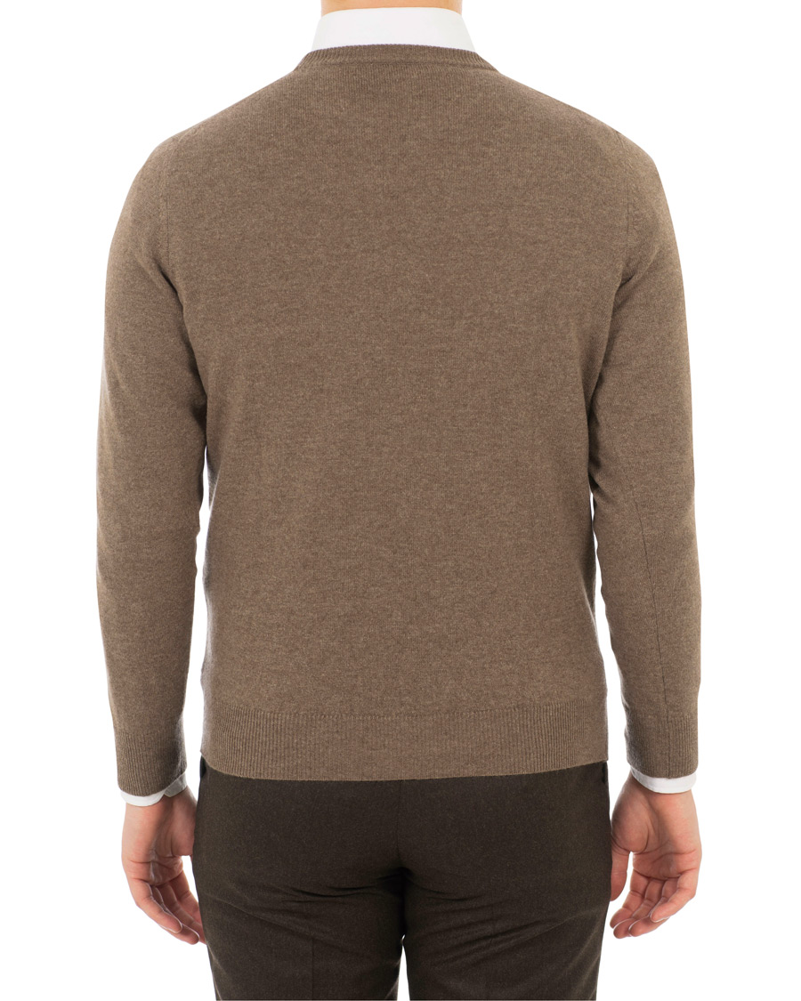 Herren | Pullover | Piacenza Cashmere | Cashmere Crew Neck Sweater Brown