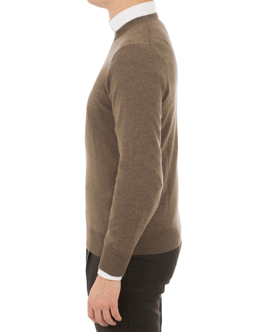 Herren | Pullover | Piacenza Cashmere | Cashmere Crew Neck Sweater Brown
